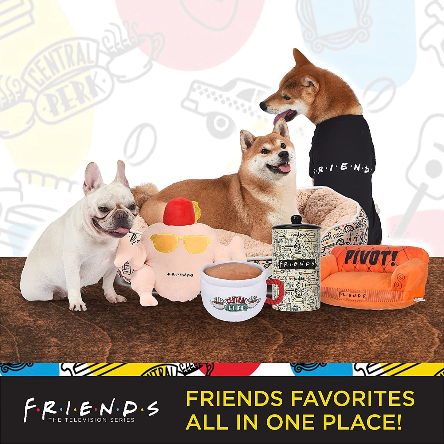 Friends Merch: Iconic TV Show Dog Collar, Black with D-Ring for Medium Dogs