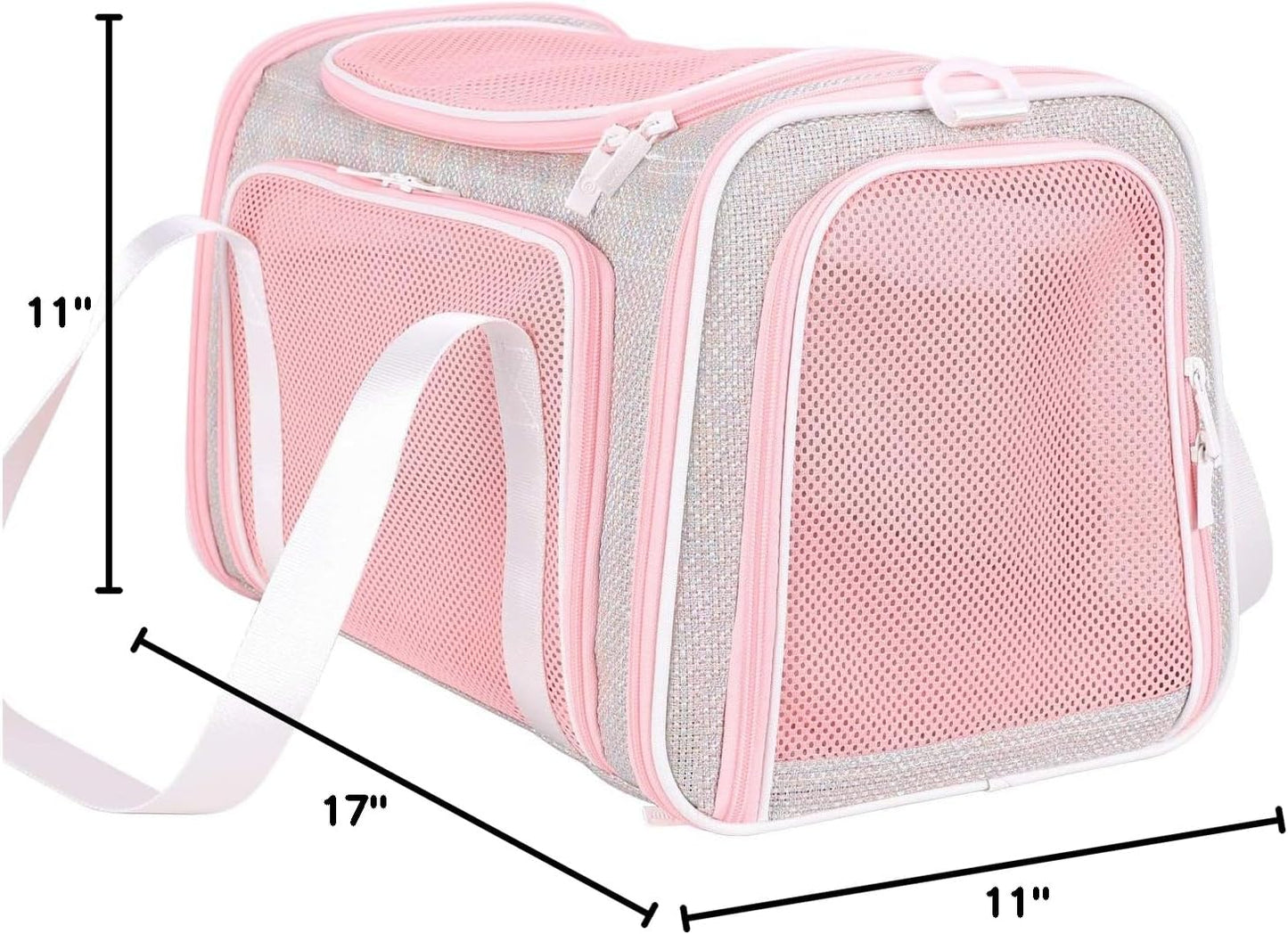 Soft and Adorable Travel Pet Carrier for Medium Cats, Kittens, and Puppies in Fantasy Pink, Size M