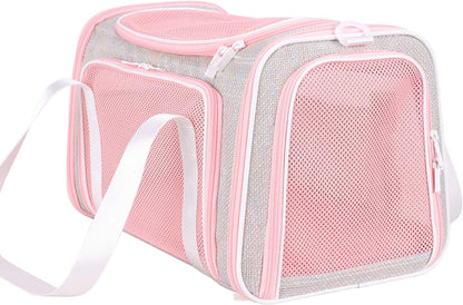 Soft and Adorable Travel Pet Carrier for Medium Cats, Kittens, and Puppies in Fantasy Pink, Size M