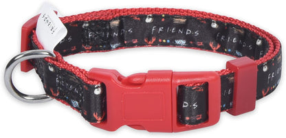 Friends Merch: Iconic TV Show Dog Collar, Black with D-Ring for Medium Dogs