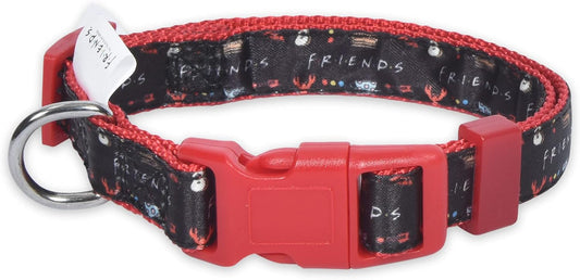 Friends Merch: Iconic TV Show Dog Collar, Black with D-Ring for Medium Dogs