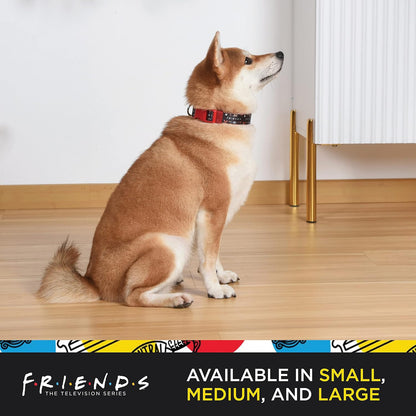 Friends Merch: Iconic TV Show Dog Collar, Black with D-Ring for Medium Dogs